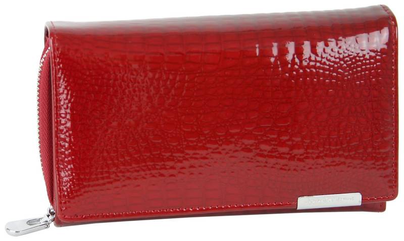 J JONES JENNIFER JONES Geldbörse Damen Leder Portmonee in Croco-Glanz-Optik, RFID-Schutz, viele Fächer, Prägung in Croco-Optik von J JONES JENNIFER JONES