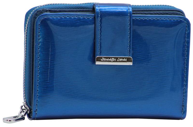 J JONES JENNIFER JONES Geldbörse Damen Portmonee Echt Leder Glanz-Optik RFID-Schutz, Mittelgroß, Leder in Hochglanz-Optik von J JONES JENNIFER JONES