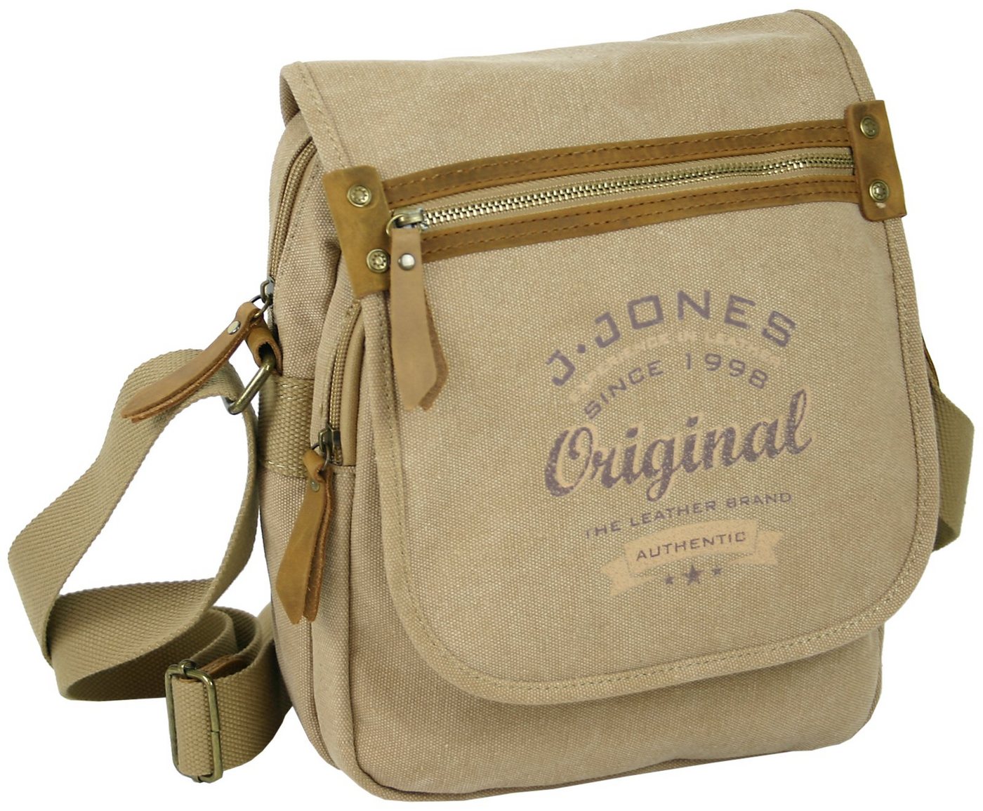 J JONES JENNIFER JONES Messenger Bag - Schultertasche aus Canvas - Umhängetasche 9 Liter Volumen, 25x31x12 cm von J JONES JENNIFER JONES