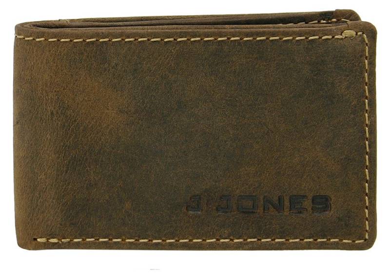 J JONES JENNIFER JONES Mini Geldbörse Herren Leder Geldbeutel Extra Slim, RFID-Safe, Used Optik, 10 x 6,5 cm von J JONES JENNIFER JONES