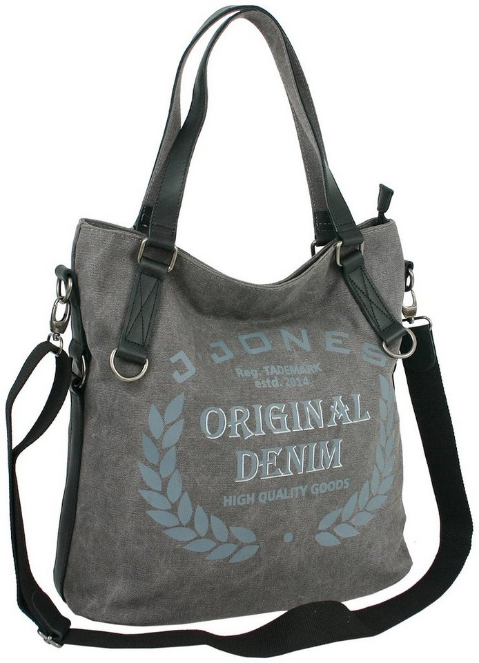 J JONES JENNIFER JONES Shopper Große Damen Umhängetasch aus Canvas - Vintage Schultertasche von J JONES JENNIFER JONES