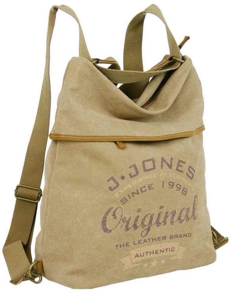 J JONES JENNIFER JONES Umhängetasche Große Canvas Rucksacktasche - Casual Rucksack und Schultertasche 2in1 von J JONES JENNIFER JONES