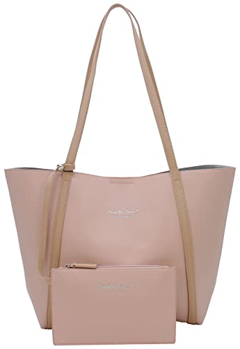 JENNIFER JONES - 2-teiliges Set Shopper mit Kosmetiktasche - Große & Modische Schultertasche - 17 Liter Volumen (Pastell Rosa) von J JONES JENNIFER JONES