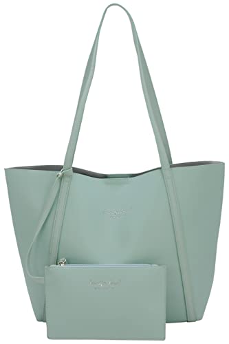 JENNIFER JONES - 2-teiliges Set Shopper mit Kosmetiktasche - Große & Modische Schultertasche - 17 Liter Volumen (Pastell Türkis) von J JONES JENNIFER JONES