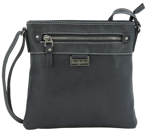 JENNIFER JONES Damen Handtasche - Kleine Umhängetasche - Crossbody Bag mit verstellbarem Schultergurt (Schwarz) von J JONES JENNIFER JONES