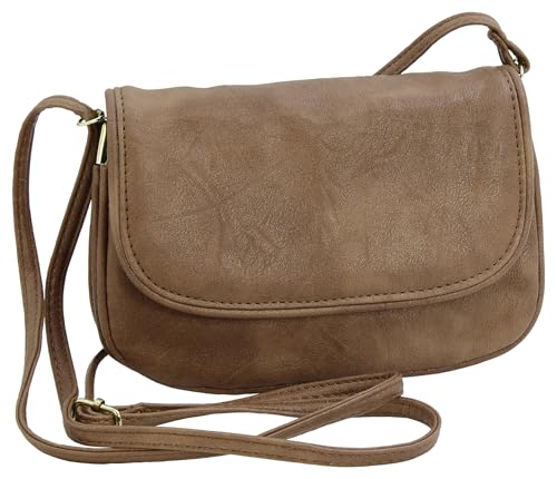 JENNIFER JONES - Kleine Damen Umhängetasche - Brauttasche - Schultertasche mit vielen Fächern (Abendtasche, Braun) von J JONES JENNIFER JONES