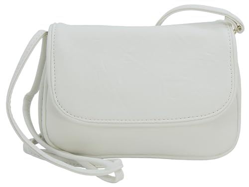 JENNIFER JONES - Kleine Damen Umhängetasche - Brauttasche - Schultertasche mit vielen Fächern (Abendtasche, Weiß) von J JONES JENNIFER JONES