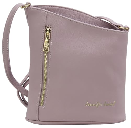 JENNIFER JONES - Modische Damen Handtasche - Umhängetasche - Crossbody Bag - Schultertasche mit verstellbarem Henkel (Style B, Flieder) von J JONES JENNIFER JONES