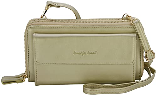 JENNIFER JONES - Umhängetasche 2in1 Geldbörse & Handytasche bis 7 Zoll mit Reißverschluss & Magnet-Druckknopf von J JONES JENNIFER JONES