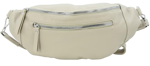Jennifer Jones - Damen Bauchtasche mit Gurt - Gürteltasche, Crossbody Bag, Handtasche, Hüfttasche, Umhängetasche (Beige) von J JONES JENNIFER JONES
