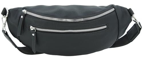 Jennifer Jones - Damen Bauchtasche mit Gurt - Gürteltasche, Crossbody Bag, Handtasche, Hüfttasche, Umhängetasche (Schwarz) von J JONES JENNIFER JONES