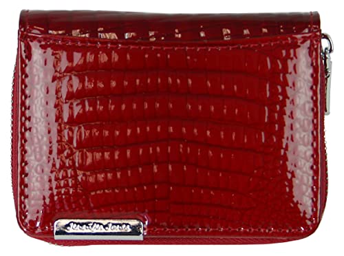 Jennifer Jones Echt-Leder Damen Mini Geldbörse - Modische Croco Glanz Optik - RFID (Schwarz) von J JONES JENNIFER JONES