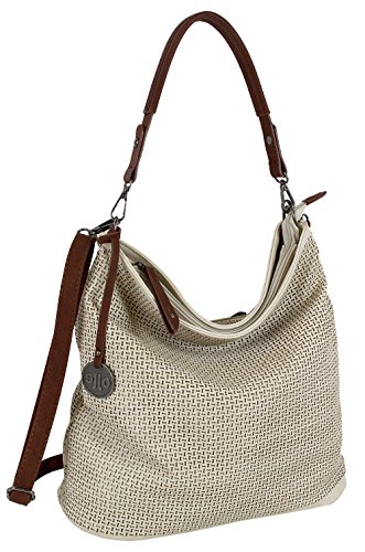 Jennifer Jones - Modische Damen Handtasche - 34 x 34 x 16 cm - austauschbare Henkel - Beige von J JONES JENNIFER JONES