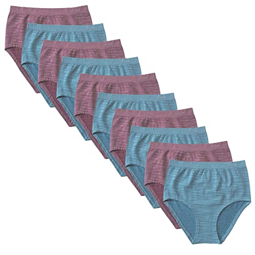 J-line 10er Pack Damen Taillen Slip Seamless Taillenslips Maxislip Unterhose Slips Unterwäsche, Modell 14, L von J-line