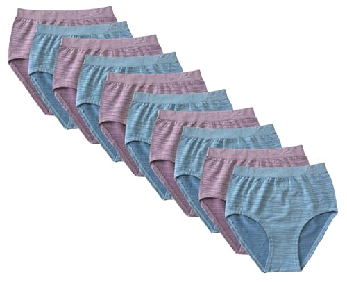 J-line 10er Pack Damen Taillen Slip Seamless Taillenslips Maxislip Unterhose Slips Unterwäsche, Modell 21, L von J-line