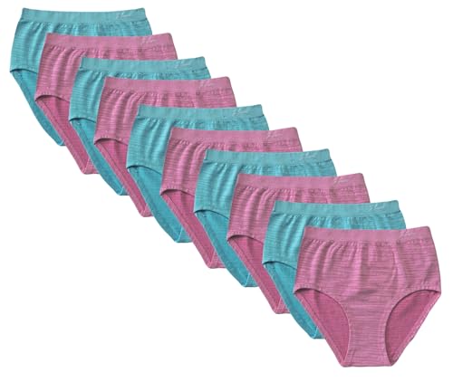 J-line 10er Pack Damen Taillen Slip Seamless Taillenslips Maxislip Unterhose Slips Unterwäsche, Modell 22, M von J-line