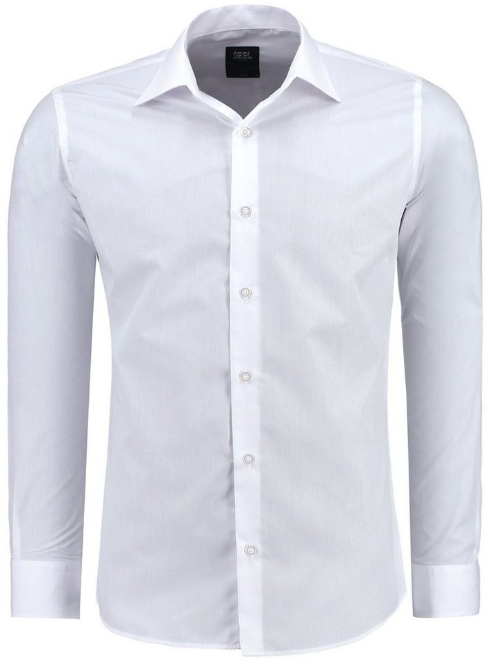 J'S FASHION Businesshemd JS12105 Slim Fit Langarm Herren Hemd mit farblich abgesetzten Elementen, Langarm Kentkragen Uni von J'S FASHION