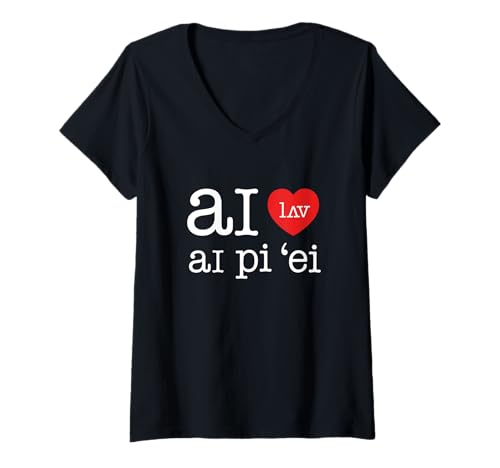 Damen Ich liebe IPA (Internationales Phonetisches Alphabet) T-Shirt mit V-Ausschnitt von J-Star Wear