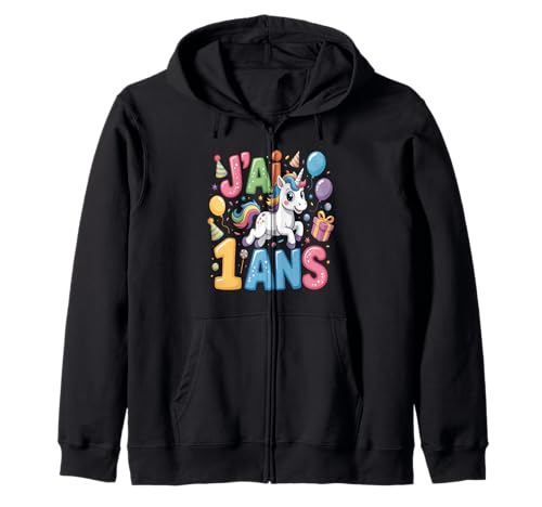 Enfant Unicorn Kind 1ans Anniversaire Garcon Licorne Mädchen Kapuzenjacke von J'ai 1 Ans licorne Anniversaire