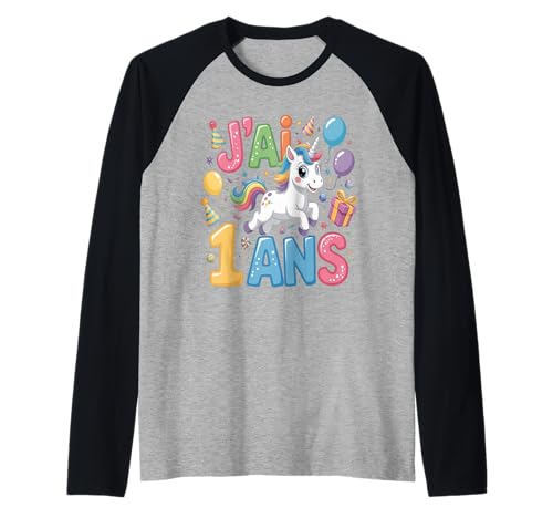 Enfant Unicorn Kind 1ans Anniversaire Garcon Licorne Mädchen Raglan Enfant Unicorn Kind 1ans Anniversaire Garcon Licorne Mädchen Raglan von J'ai 1 Ans licorne Anniversaire