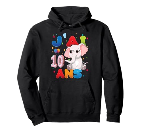 Elefant Kind 10 Jahre Geburtstag Junge Mädchen Elefant Pullover Hoodie Elefant Kind 10 Jahre Geburtstag Junge Mädchen Elefant Pullover Hoodie von J'ai 10 Ans 10e Éléphant Anniversaire