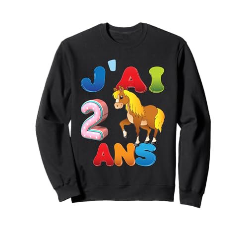 Pferd Kind 2 Jahre Geburtstag Junge mädchen Pferd Sweatshirt Pferd Kind 2 Jahre Geburtstag Junge mädchen Pferd Sweatshirt von J'ai 2 Ans 2e Cheval Anniversaire