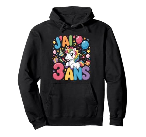 Enfant Unicorn Kind 3ans Anniversaire Garcon Licorne Mädchen Pullover Hoodie Enfant Unicorn Kind 3ans Anniversaire Garcon Licorne Mädchen Pullover Hoodie von J'ai 3 Ans licorne Anniversaire