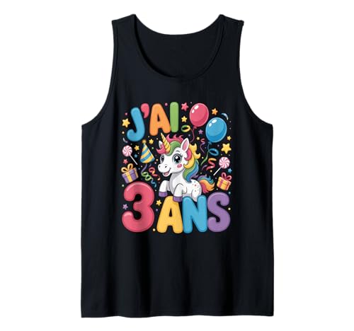 Enfant Unicorn Kind 3ans Anniversaire Garcon Licorne Mädchen Tank Top Enfant Unicorn Kind 3ans Anniversaire Garcon Licorne Mädchen Tank Top von J'ai 3 Ans licorne Anniversaire
