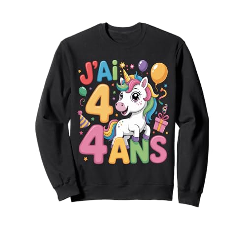 Enfant Unicorn Enfant 4ans Anniversaire Garcon Licorne Mädchen Sweatshirt Enfant Unicorn Enfant 4ans Anniversaire Garcon Licorne Mädchen Sweatshirt von J'ai 4 Ans licorne Anniversaire