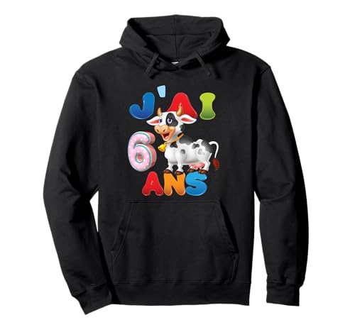 Kuh Kind 6 Jahre Geburtstag Junge Mädchen Kuh Pullover Hoodie Kuh Kind 6 Jahre Geburtstag Junge Mädchen Kuh Pullover Hoodie von J'ai 6 Ans 6e Vache Anniversaire