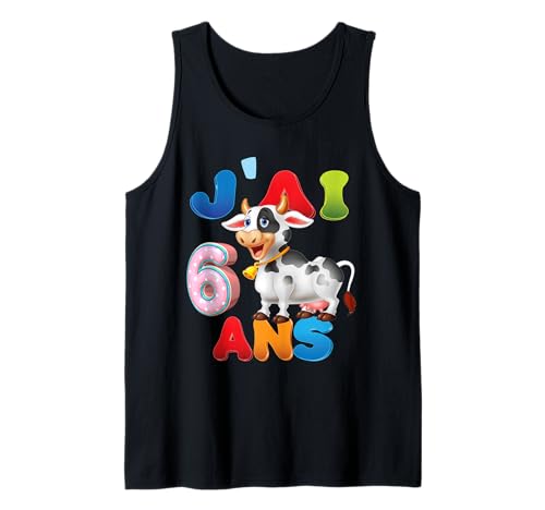 Kuh Kind 6 Jahre Geburtstag Junge Mädchen Kuh Tank Top Kuh Kind 6 Jahre Geburtstag Junge Mädchen Kuh Tank Top von J'ai 6 Ans 6e Vache Anniversaire