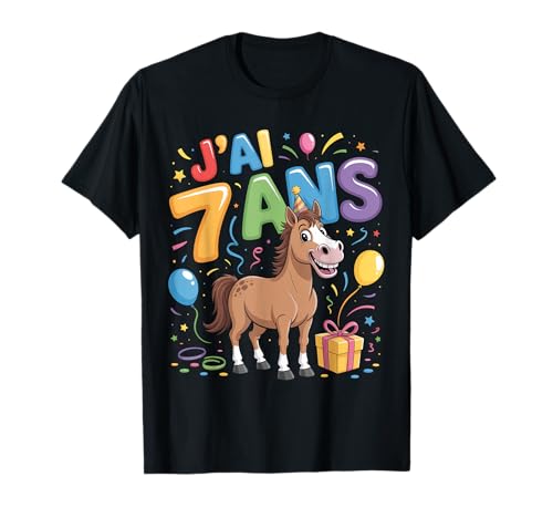 Enfant Cheval Kind 7 Jahre Anniversaire Garcon Fille Cheval T-Shirt Enfant Cheval Kind 7 Jahre Anniversaire Garcon Fille Cheval T-Shirt von J'ai 7 Ans Cheval Anniversaire