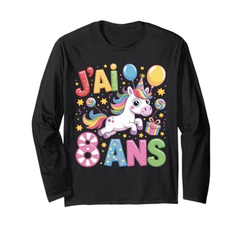 Enfant Unicorn Enfant 8ans Anniversaire Garcon Licorne Mädchen Langarmshirt Enfant Unicorn Enfant 8ans Anniversaire Garcon Licorne Mädchen Langarmshirt von J'ai 8 Ans licorne Anniversaire