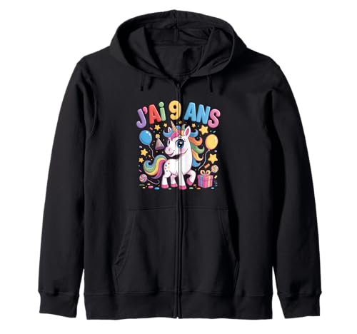 Enfant Unicorn Enfant 9ans Anniversaire Garcon Licorne Mädchen Kapuzenjacke Enfant Unicorn Enfant 9ans Anniversaire Garcon Licorne Mädchen Kapuzenjacke von J'ai 9 Ans licorne Anniversaire