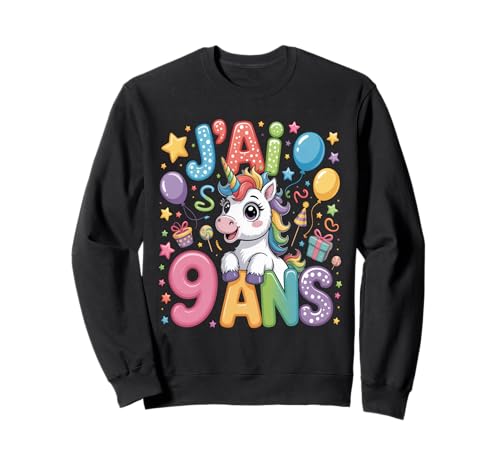 Enfant Unicorn Enfant 9ans Anniversaire Garcon Licorne Mädchen Sweatshirt Enfant Unicorn Enfant 9ans Anniversaire Garcon Licorne Mädchen Sweatshirt von J'ai 9 Ans licorne Anniversaire