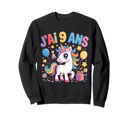 Enfant Unicorn Enfant 9ans Anniversaire Garcon Licorne Mädchen Sweatshirt Enfant Unicorn Enfant 9ans Anniversaire Garcon Licorne Mädchen Sweatshirt von J'ai 9 Ans licorne Anniversaire
