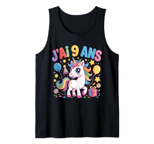Enfant Unicorn Enfant 9ans Anniversaire Garcon Licorne Mädchen Tank Top Enfant Unicorn Enfant 9ans Anniversaire Garcon Licorne Mädchen Tank Top von J'ai 9 Ans licorne Anniversaire
