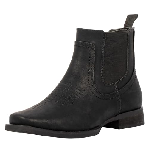 J's.o.l.e Cowboystiefel für Herren, quadratischer Zehenbereich, Chelsea-Stiefel, lässig, Retro-Stiefel, Schwarz , 42 1/3 EU J's.o.l.e Cowboystiefel für Herren, quadratischer Zehenbereich, Chelsea-Stiefel, lässig, Retro-Stiefel, Schwarz , 42 1/3 EU von J's.o.l.e