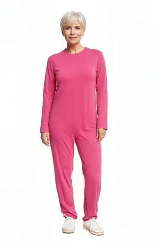 J & E Talit Inc. Alzheimer Damen Jumpsuit mit Anti-Streifen-Motiv - Pink - Groß von J & E Talit Inc.