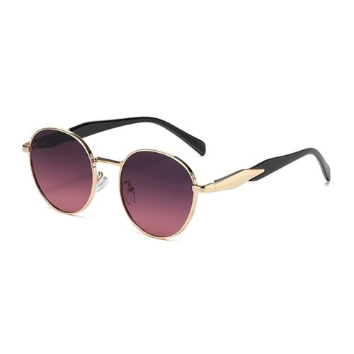 J&L Glasses Retro Klassisches Sonnenbrillen Brille mit Fensterglas Damen Herren Brillenfassung UV-Schutz, Sonnenbrillen Unisex Modische Fahrer für Golf, Autofahren, Outdoor Sport (Golden/Pink) von J&L Glasses