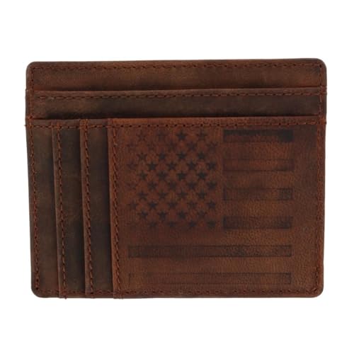 J. Buxton Herren Leder US Flag Front Pocket Get Away Wallet Braun, braun, Einheitsgröße von J. Buxton