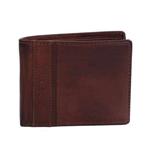 Herren Geldbörse von J.Jones echt Leder - RFID sicher - modische Querformat Herrengeldbörse Geldbeutel Portemonnaie Brieftasche (Braun) - präsentiert von ZMOKA® von J. Jones - präsentiert von ZMOKA