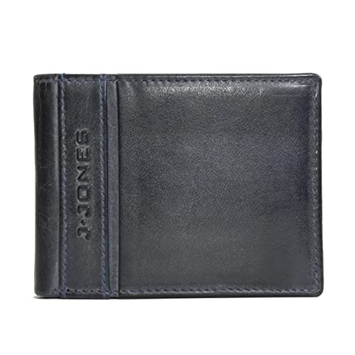 Herren Geldbörse von J.Jones echt Leder - RFID sicher - modische Querformat Herrengeldbörse Geldbeutel Portemonnaie Brieftasche (Navy) - präsentiert von ZMOKA® von J. Jones - präsentiert von ZMOKA