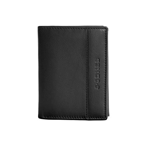 Herren Hochformat Geldbörse von J.Jones echt Leder mit RFID Safe - Herrengeldbörse Geldbeutel Portemonnaie Brieftasche (Schwarz) - präsentiert von ZMOKA® von J. Jones - präsentiert von ZMOKA