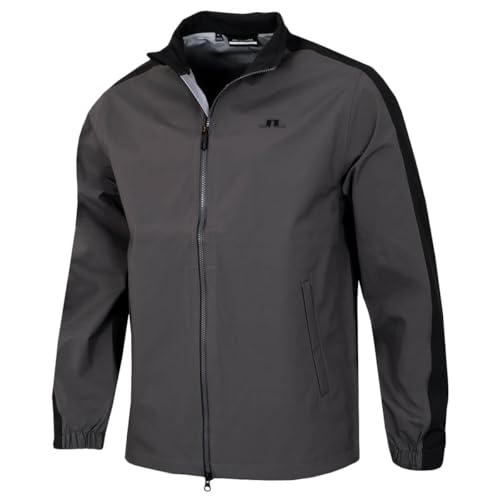 J.Lindeberg Herren Theo wasserdichte Winddichte Golf-Regenjacke - Schwarz - XXL von J. Lindeberg