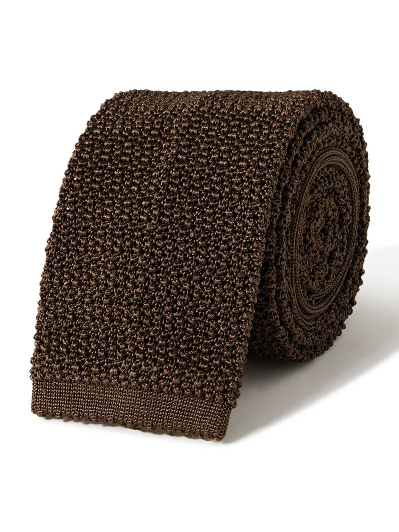J. Mueser - 6.5cm Knitted Silk Tie - Men - Brown von J. Mueser
