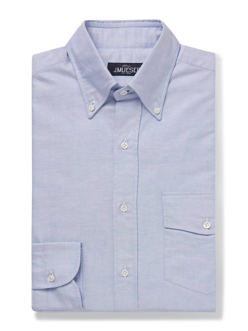 J. Mueser - Slim-Fit Button-Down Collar Cotton Oxford Shirt - Men - Blue - UK/US 16.5 von J. Mueser