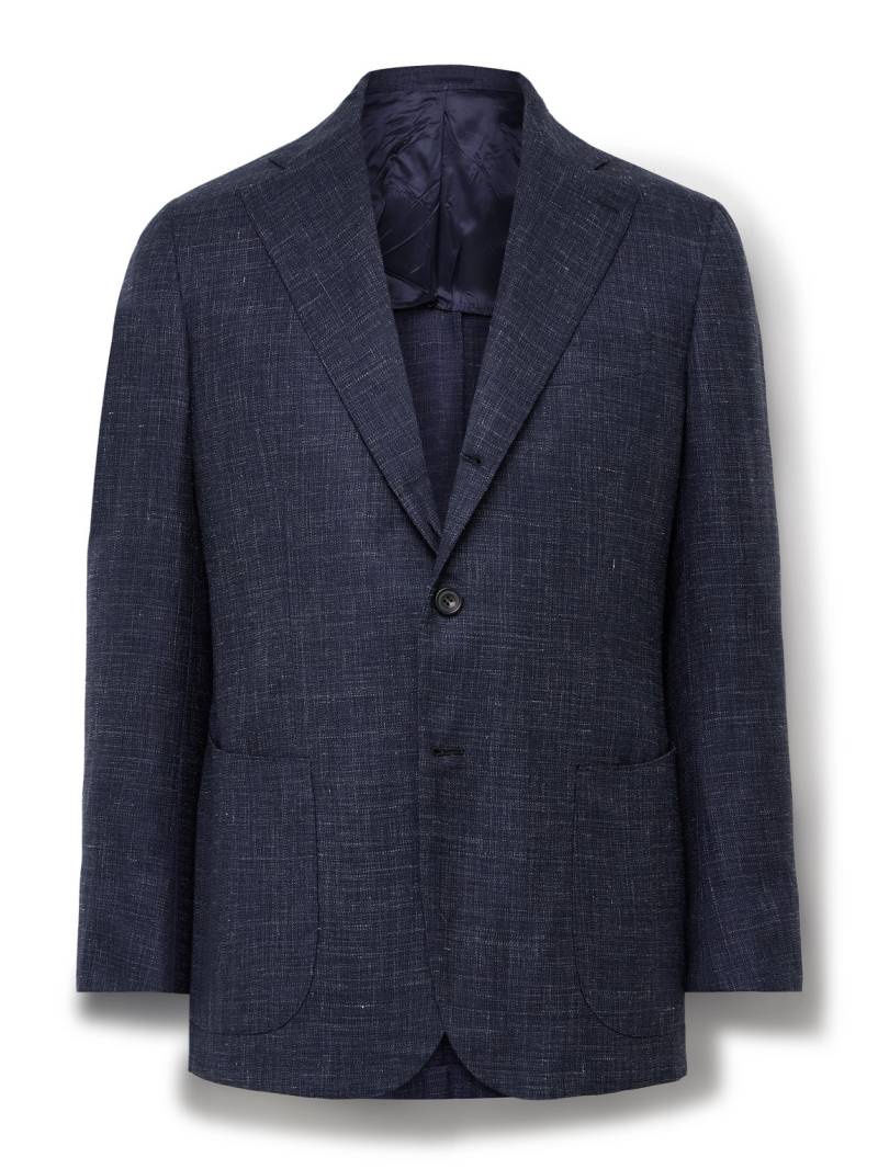 J. Mueser - Slim-Fit Linen, Virgin Wool and Silk-Blend Blazer - Men - Blue - IT 46 von J. Mueser