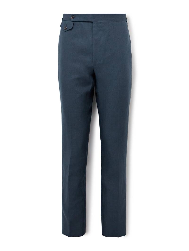 J. Mueser - Waverly Slim-Fit Straight-Leg Linen Suit Trousers - Men - Blue - IT 52 von J. Mueser
