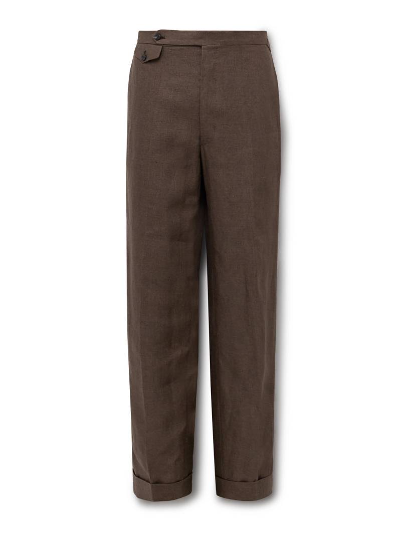 J. Mueser - Waverly Slim-Fit Straight-Leg Linen Suit Trousers - Men - Brown - IT 50 von J. Mueser